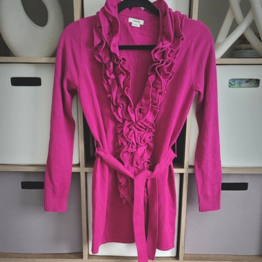 Jason Wu Fuchsia Ruffled Cardigan